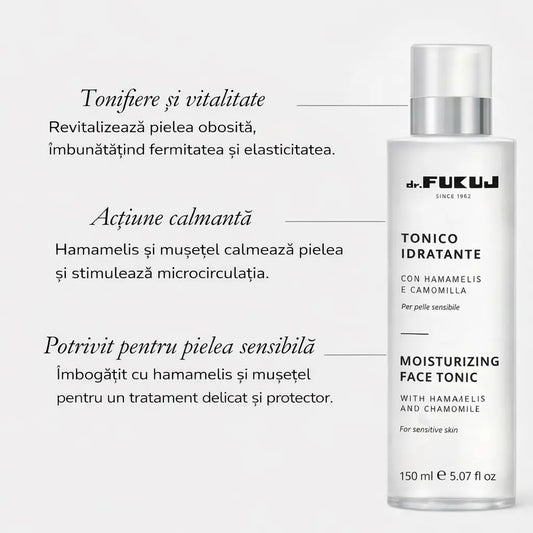 Loțiune tonică hidratantă Dr. Fukuj cu hamamelis și mușețel