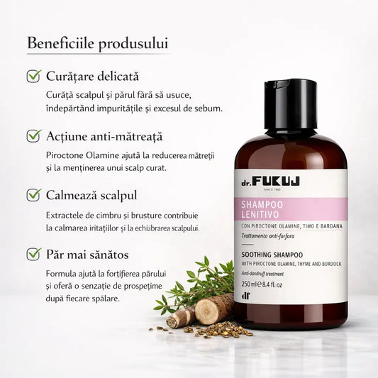 Șampon antimătreață uscată Dr. Fukuj cu Cimbru si Brusture