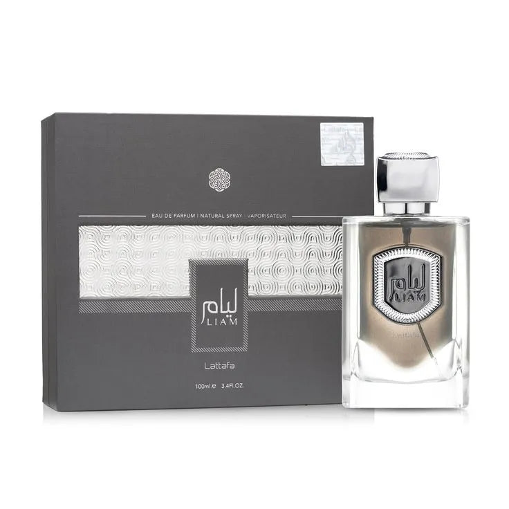 Lattafa Liam Grey – Parfum Unisex Oriental Lemnos cu Ceai Negru