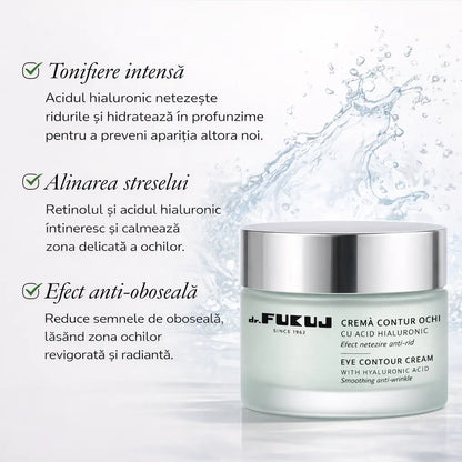 Cremă ochi antirid 40 ani Dr. Fukuj cu acid hialuronic și retinol