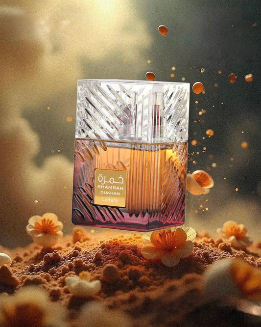 Khamrah Dukhan - Parfum arabesc unisex lemnos cu tutun vanilat