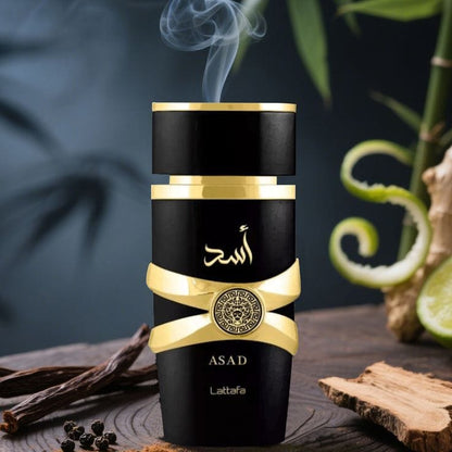 Lattafa Asad – Parfum Arabesc Bărbătesc, Lemnos și Oriental